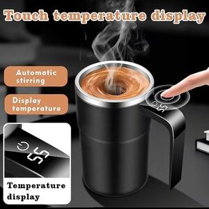 Magnetic Stirring Coffee Mug-black color-brand new